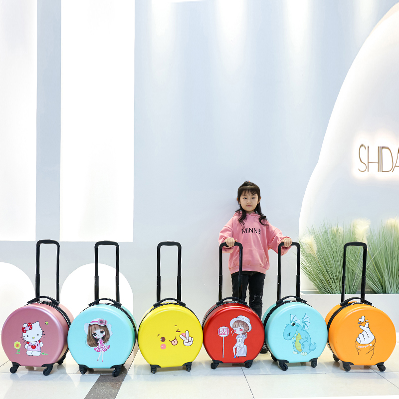 Wholesale 18 inches circle shape kids' boarding suitcase