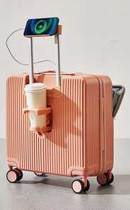 Wholesale ABS 718 half front open boarding luggage for travel