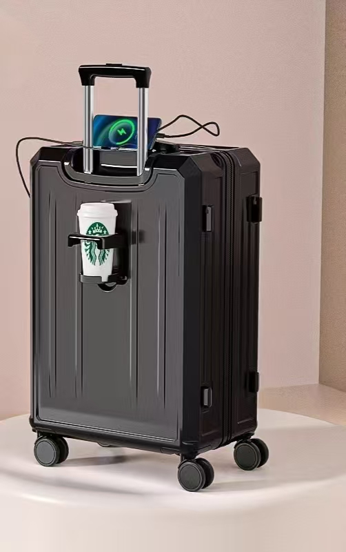 Wholesale multiple-functions candy color trolly travel luggages