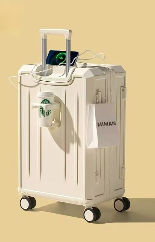 Wholesale multiple-functions candy color trolly travel luggages