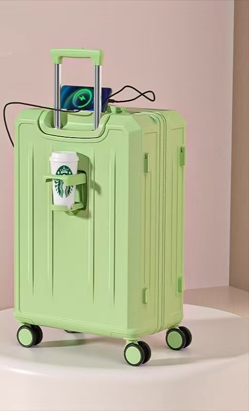 Wholesale multiple-functions candy color trolly travel luggages