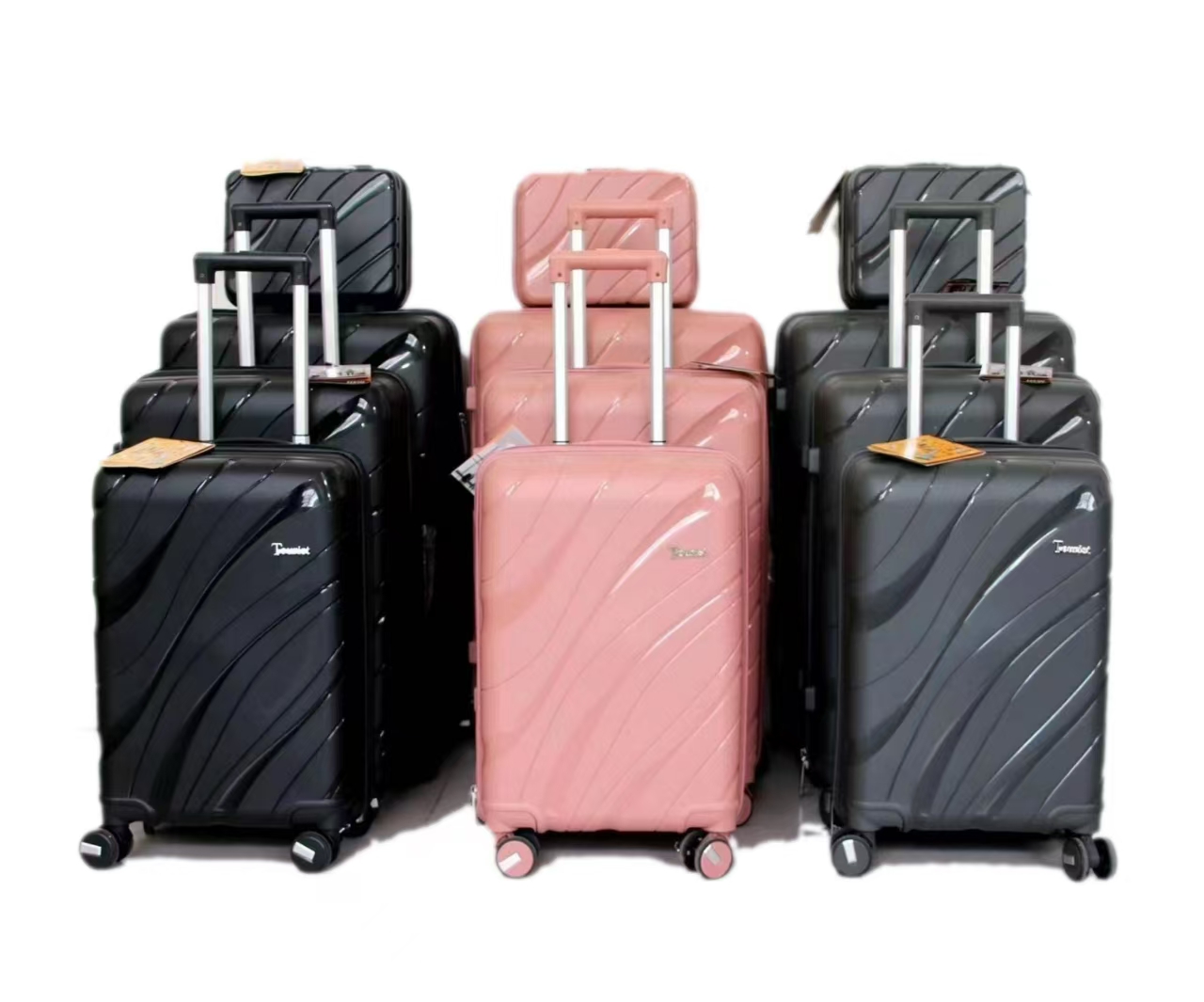 Wholesale PP material hard-shell travel luggage sets