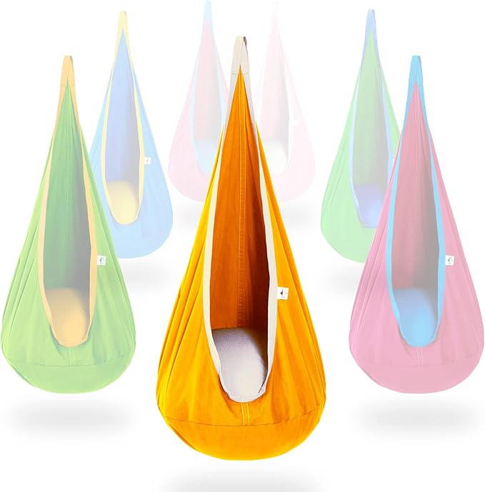 Kids Pod Swing Seat Supplier, Cotton Child Hammock Swing Chair, Sensory Swing for Indoor & Outdoor 