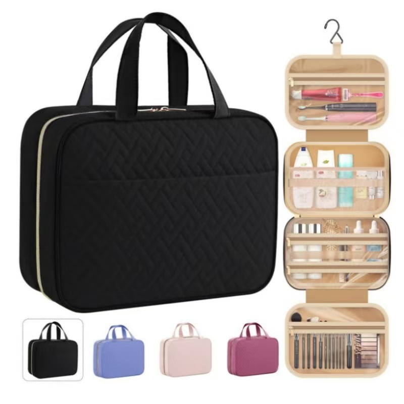Large Toiletry Bag Travel Bag with Hanging Hook, Waterproof Makeup Cosmetic Bag Travel Organizer