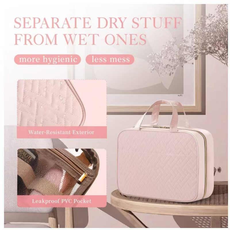 Large Toiletry Bag Travel Bag with Hanging Hook, Waterproof Makeup Cosmetic Bag Travel Organizer Large Toiletry Bag Travel Bag with Hanging Hook, Waterproof Makeup Cosmetic Bag Travel Organizer