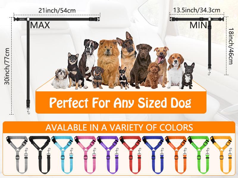 Custom pet supplies dog traction rope pet car seat belt dog walking rope