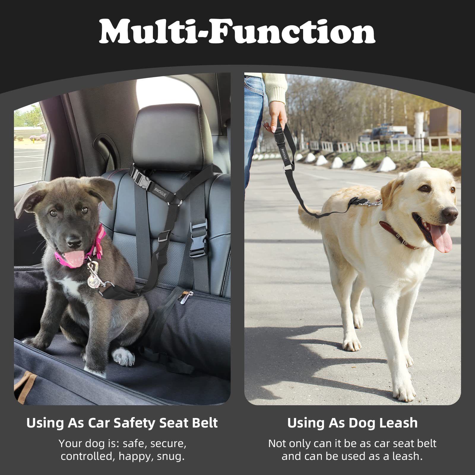 Custom pet supplies dog traction rope pet car seat belt dog walking rope