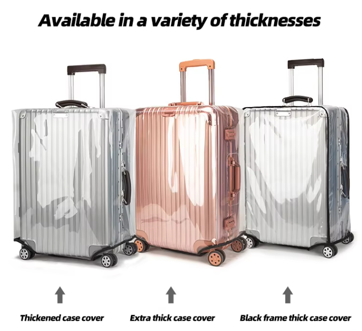 JC Travel-2025 Clear Trolley Suitcase Case Cover Transparent Pvc Suitcase Dust Cover 