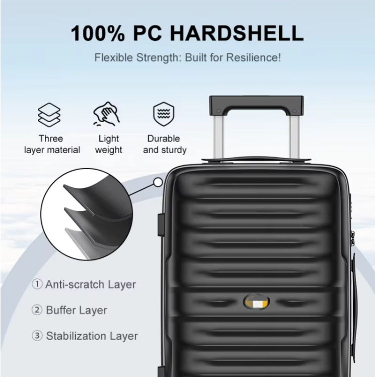 12 Bottles Wine Carry on Luggage Travel Suitcase PC Hard Shell With TSA Lock 