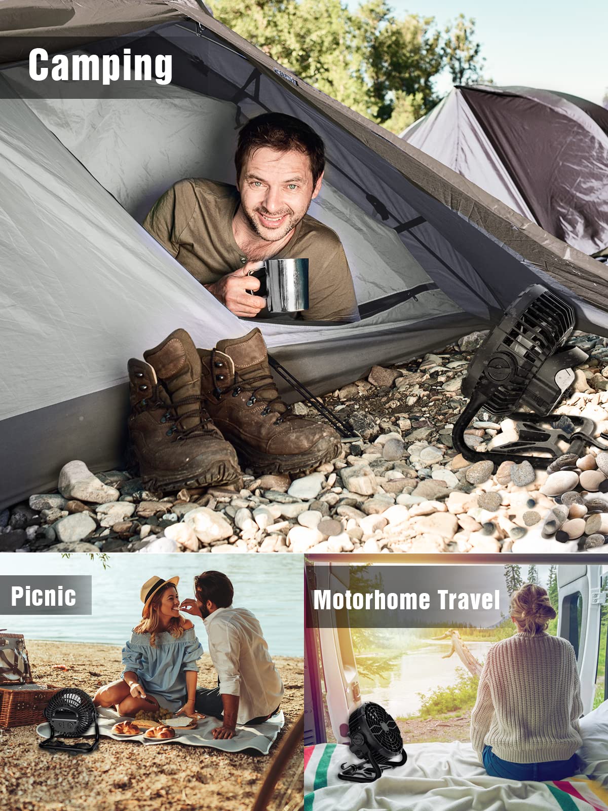 Wholesale Rechargeable Fan Camping Fan for Tents, 8 Inches 10400mAh Portable Fans Wholesale Rechargeable Fan Camping Fan for Tents, 8 Inches 10400mAh Portable Fans