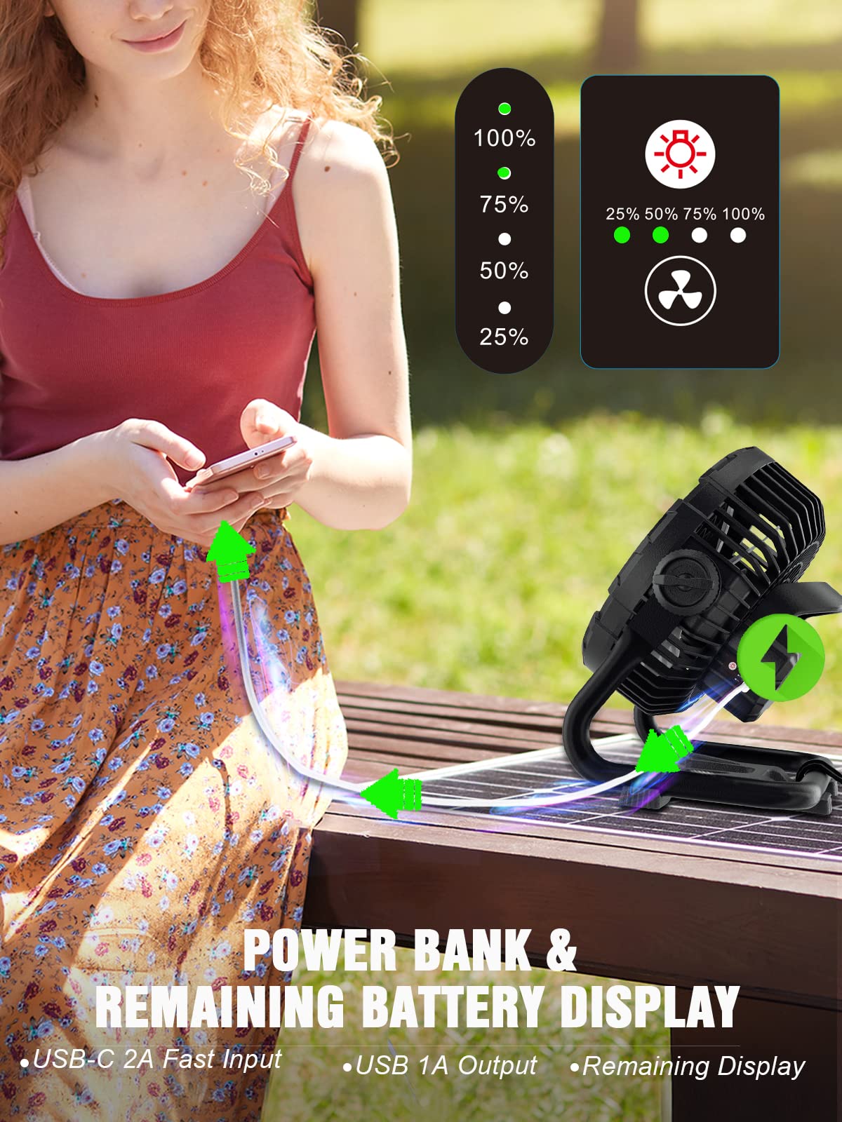Wholesale Rechargeable Fan Camping Fan for Tents, 8 Inches 10400mAh Portable Fans Wholesale Rechargeable Fan Camping Fan for Tents, 8 Inches 10400mAh Portable Fans