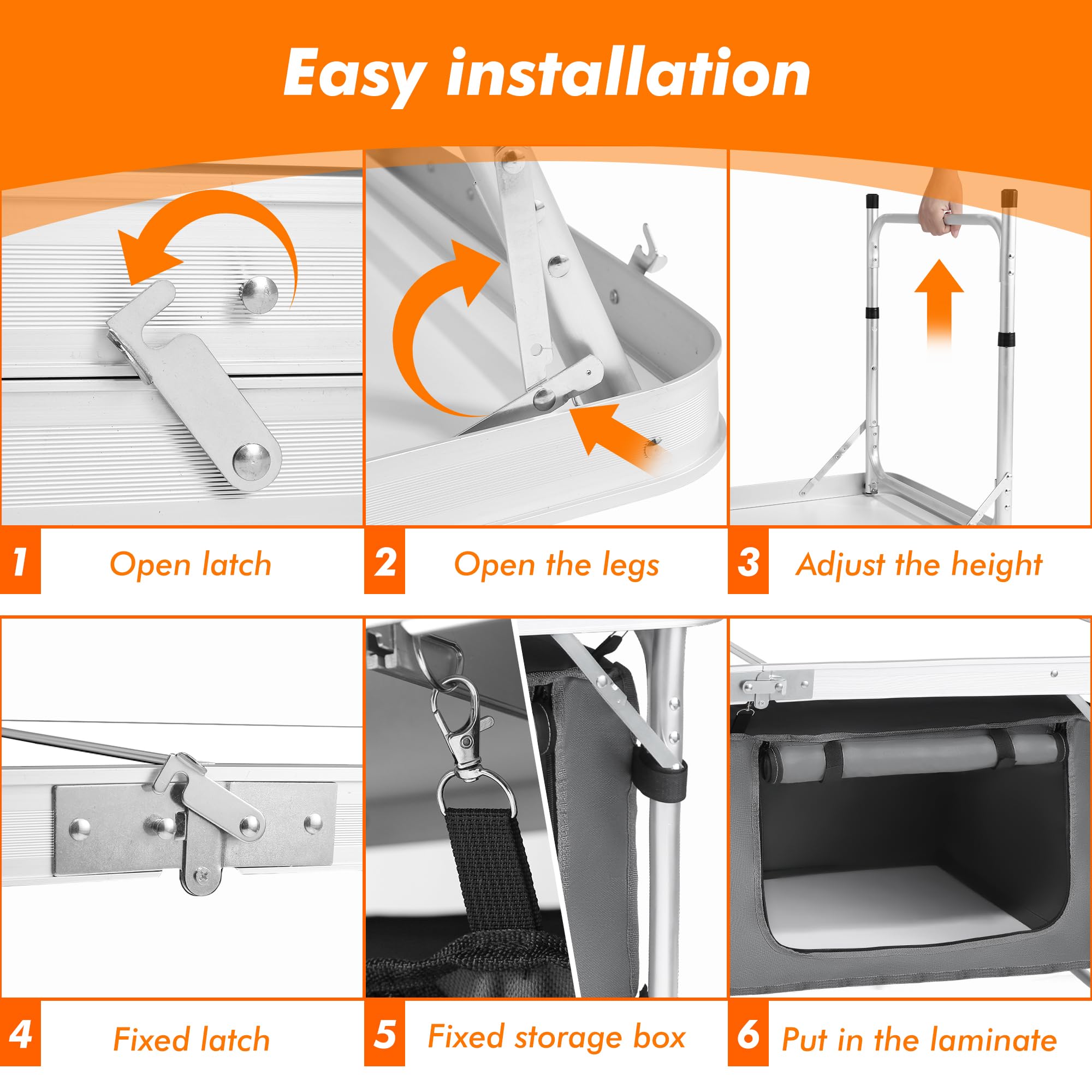 Camping Folding Aluminum Table for Outdoor Party Kitchen Table
