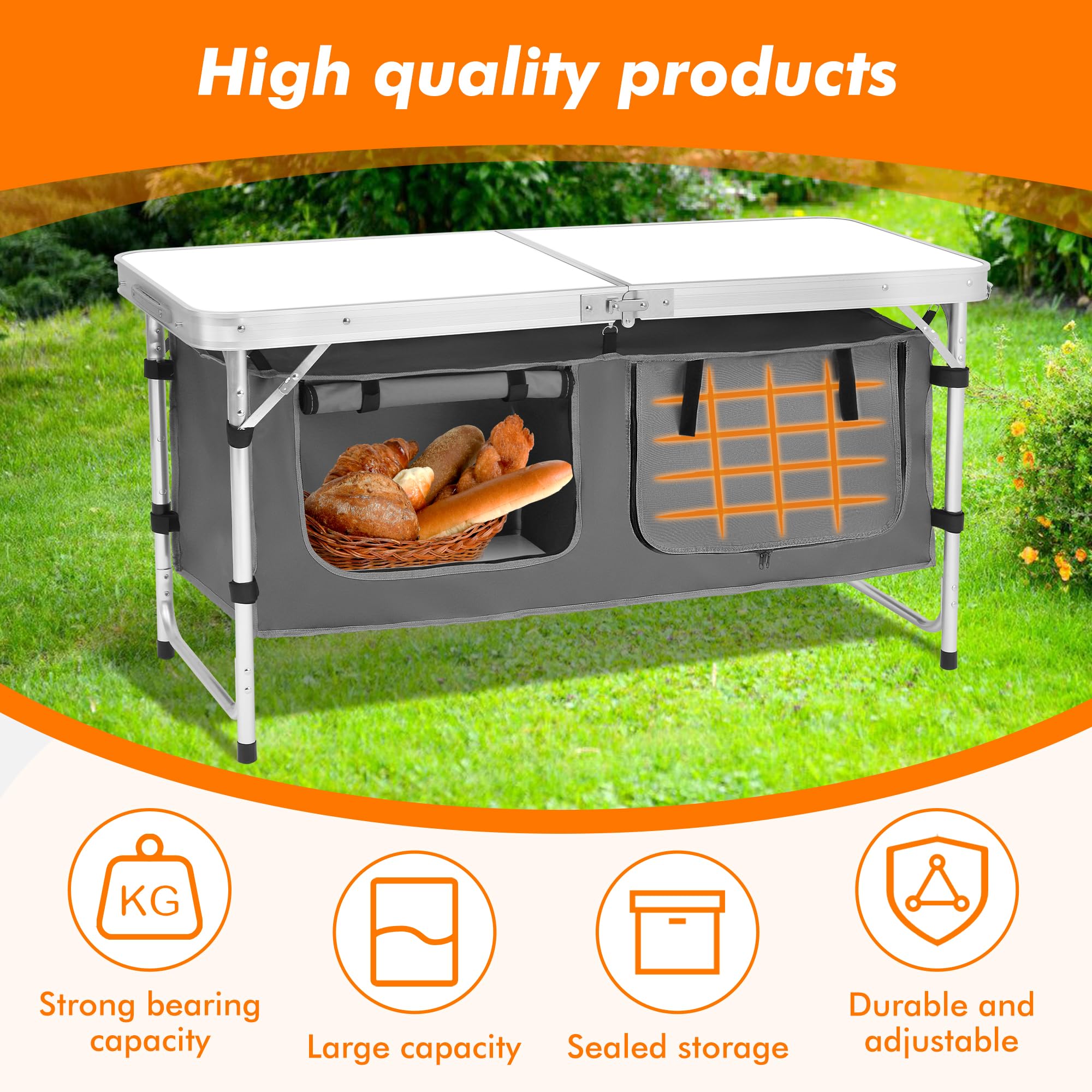 Camping Folding Aluminum Table for Outdoor Party Kitchen Table