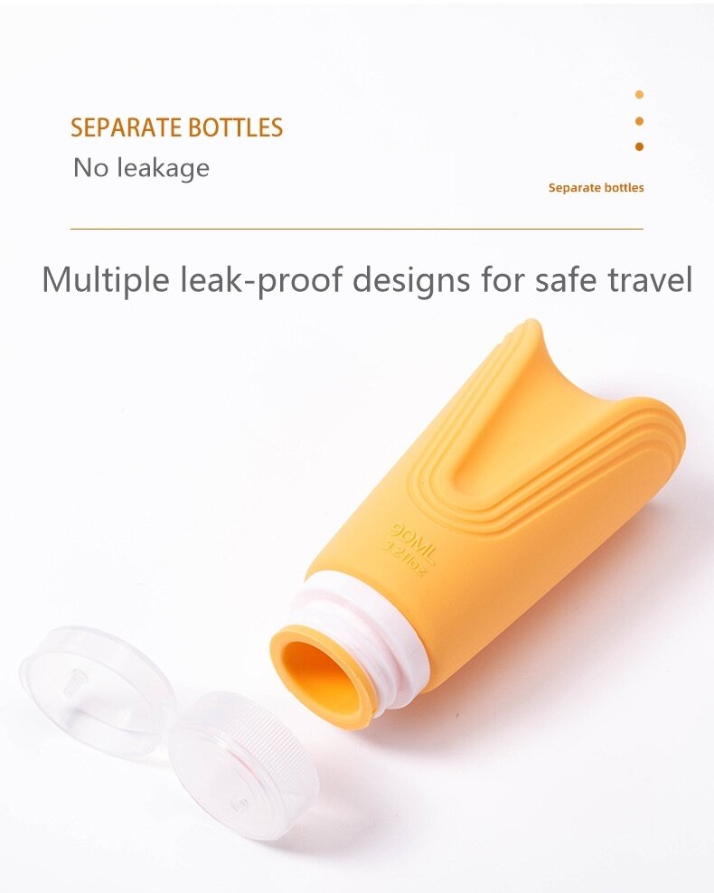 Silicone 90ml creative design packaging bottle cosmetic lotion travel set customazition