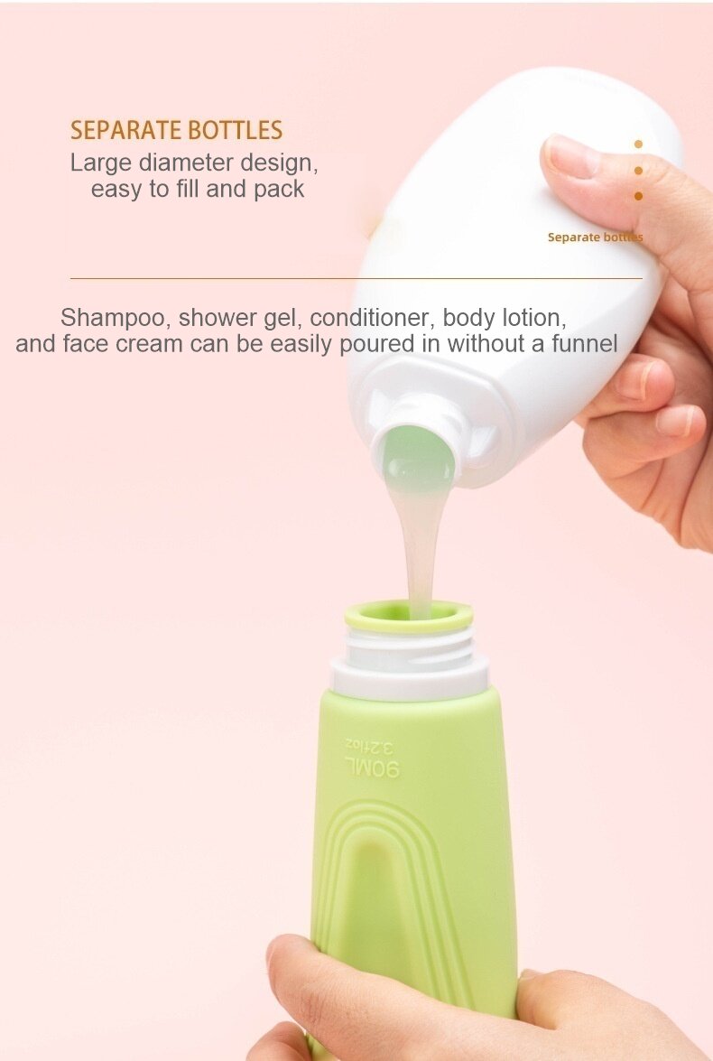 Silicone 90ml creative design packaging bottle cosmetic lotion travel set customazition