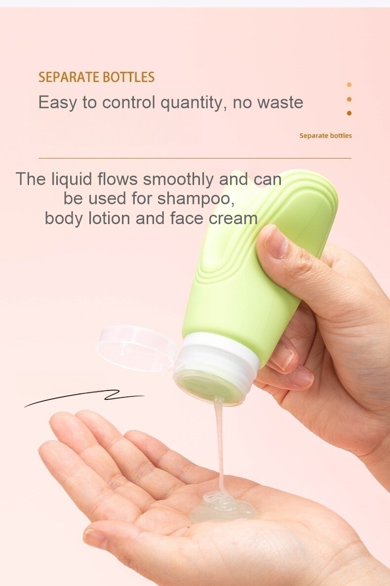 Silicone 90ml creative design packaging bottle cosmetic lotion travel set customazition