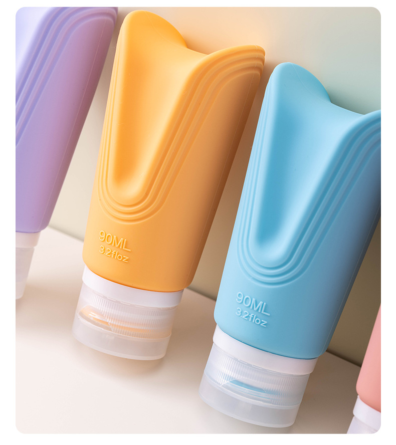 Silicone 90ml creative design packaging bottle cosmetic lotion travel set customazition