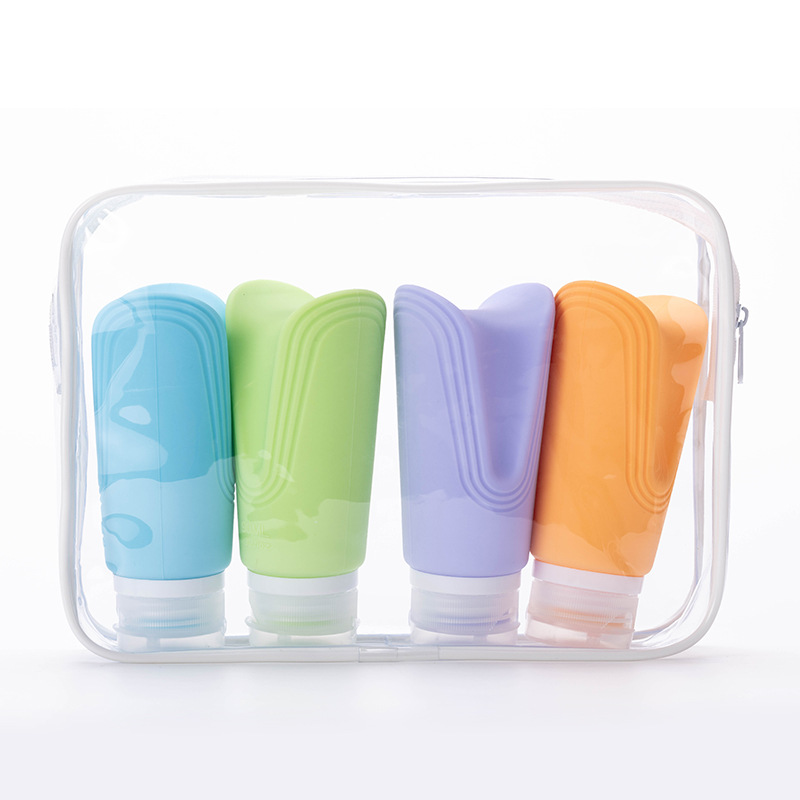 Silicone 90ml creative design packaging bottle cosmetic lotion travel set customazition