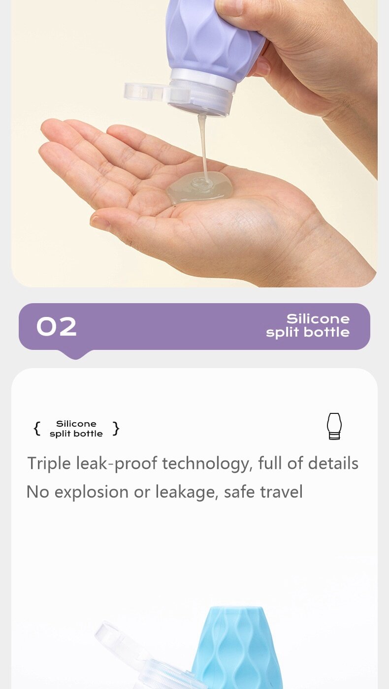 Bulk Silicone shampoo and shower gel sub-bottle portable travel artifact cosmetics leak-proof bottle Bulk Silicone shampoo and shower gel sub-bottle portable travel artifact cosmetics leak-proof bottle