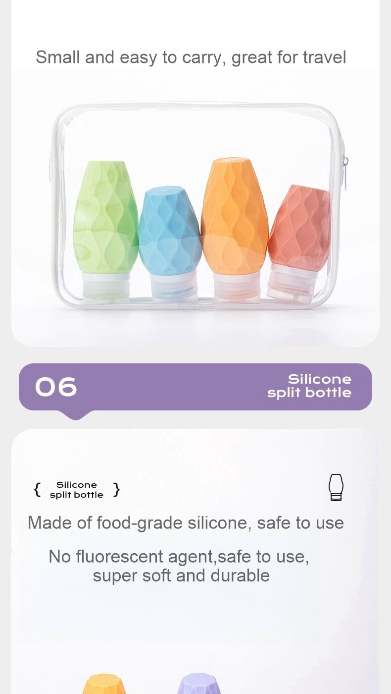 Bulk Silicone shampoo and shower gel sub-bottle portable travel artifact cosmetics leak-proof bottle Bulk Silicone shampoo and shower gel sub-bottle portable travel artifact cosmetics leak-proof bottle