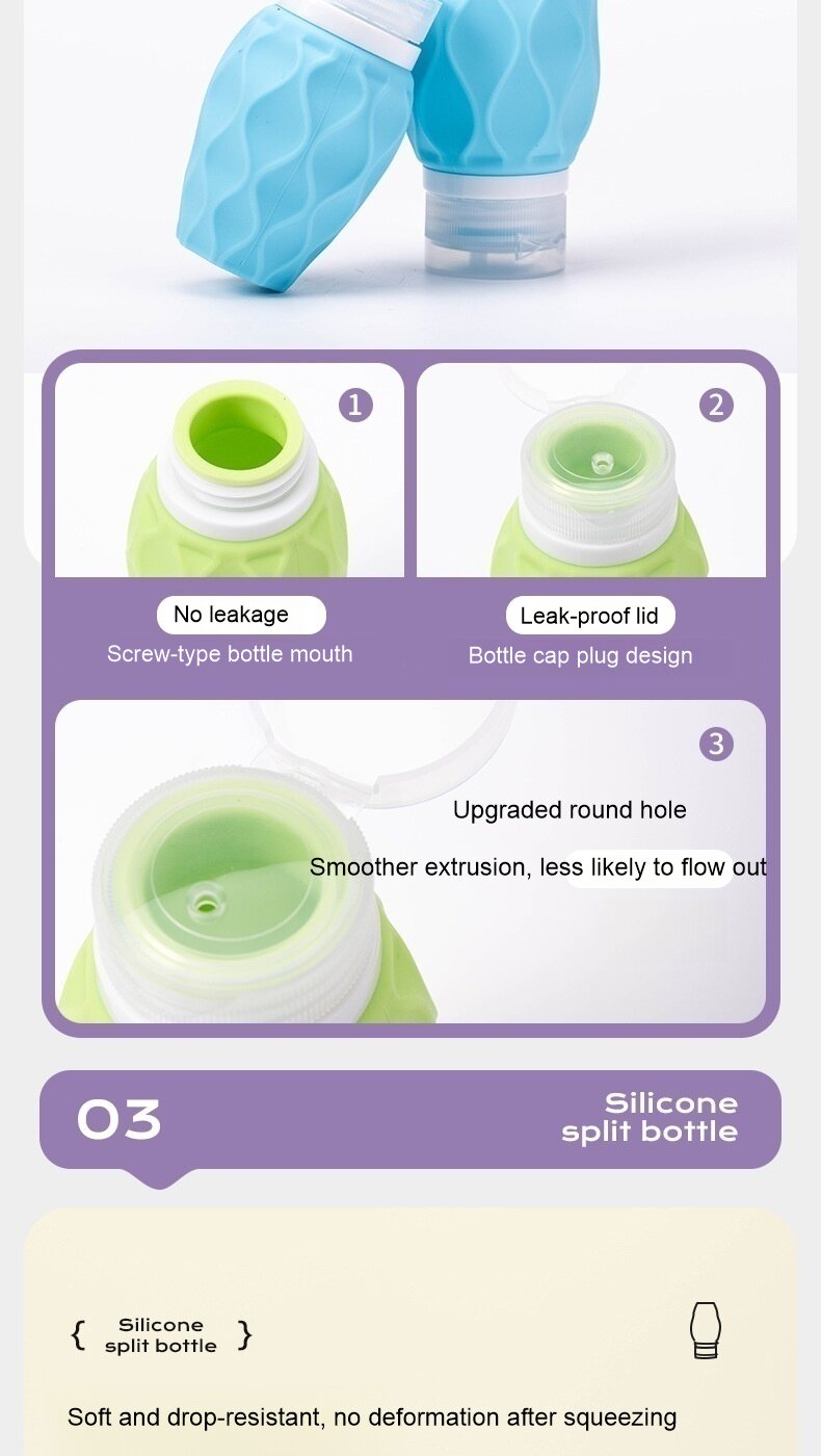 Bulk Silicone shampoo and shower gel sub-bottle portable travel artifact cosmetics leak-proof bottle Bulk Silicone shampoo and shower gel sub-bottle portable travel artifact cosmetics leak-proof bottle