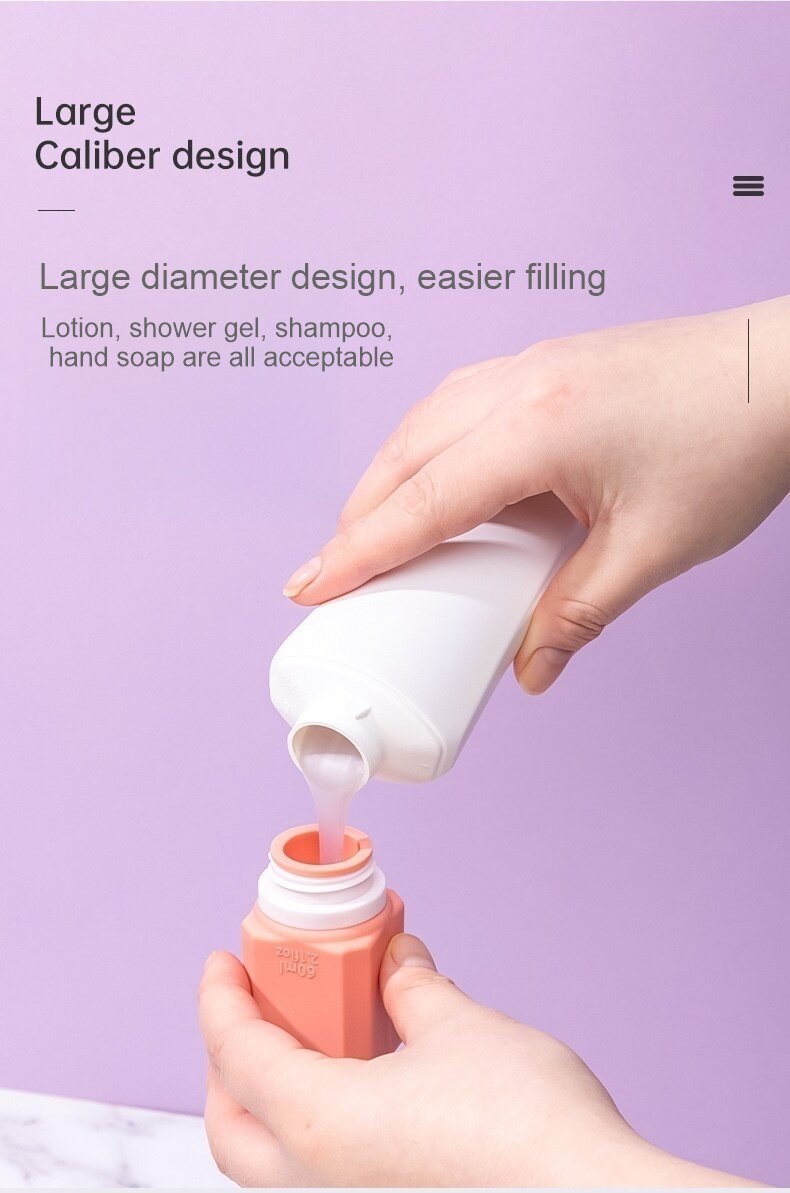Silicone travel bottle shower gel shampoo lotion cosmetics face cream empty bottle set customization