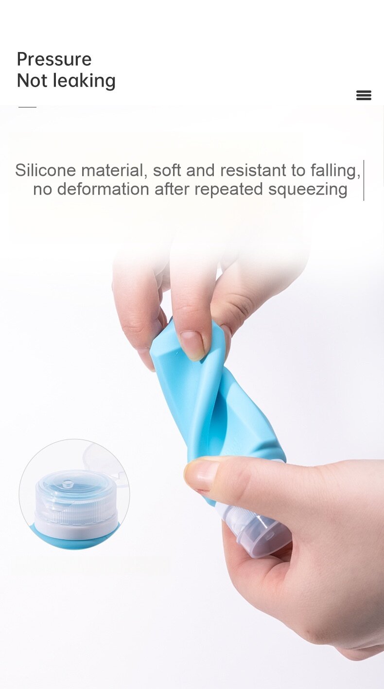 Silicone travel bottle shower gel shampoo lotion cosmetics face cream empty bottle set customization