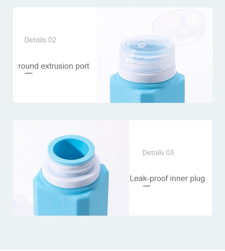 Silicone travel bottle shower gel shampoo lotion cosmetics face cream empty bottle set customization