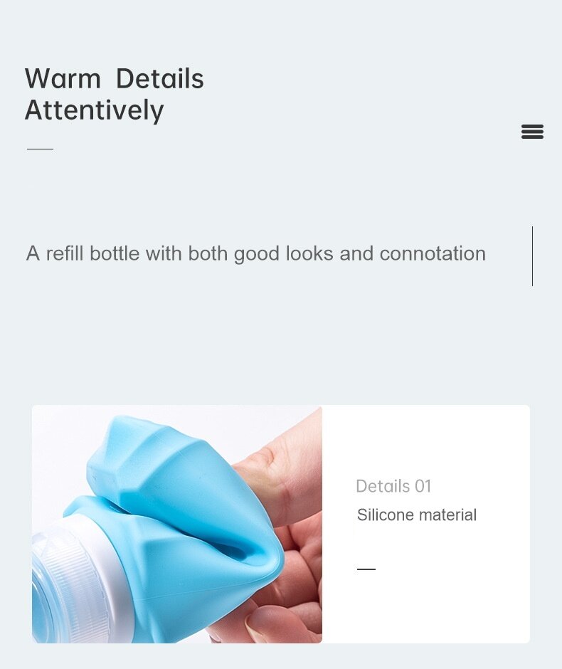 Silicone travel bottle shower gel shampoo lotion cosmetics face cream empty bottle set customization