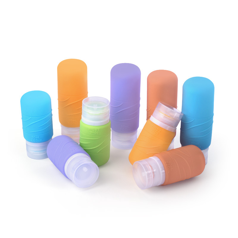 Amazon cross-border silicone packaging bottle travel squeeze hydraulic bottle custom