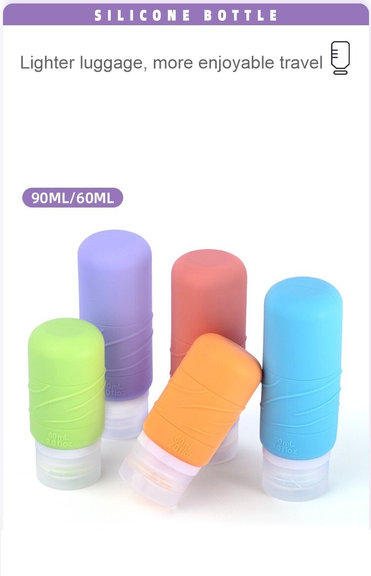 Amazon cross-border silicone packaging bottle travel squeeze hydraulic bottle custom