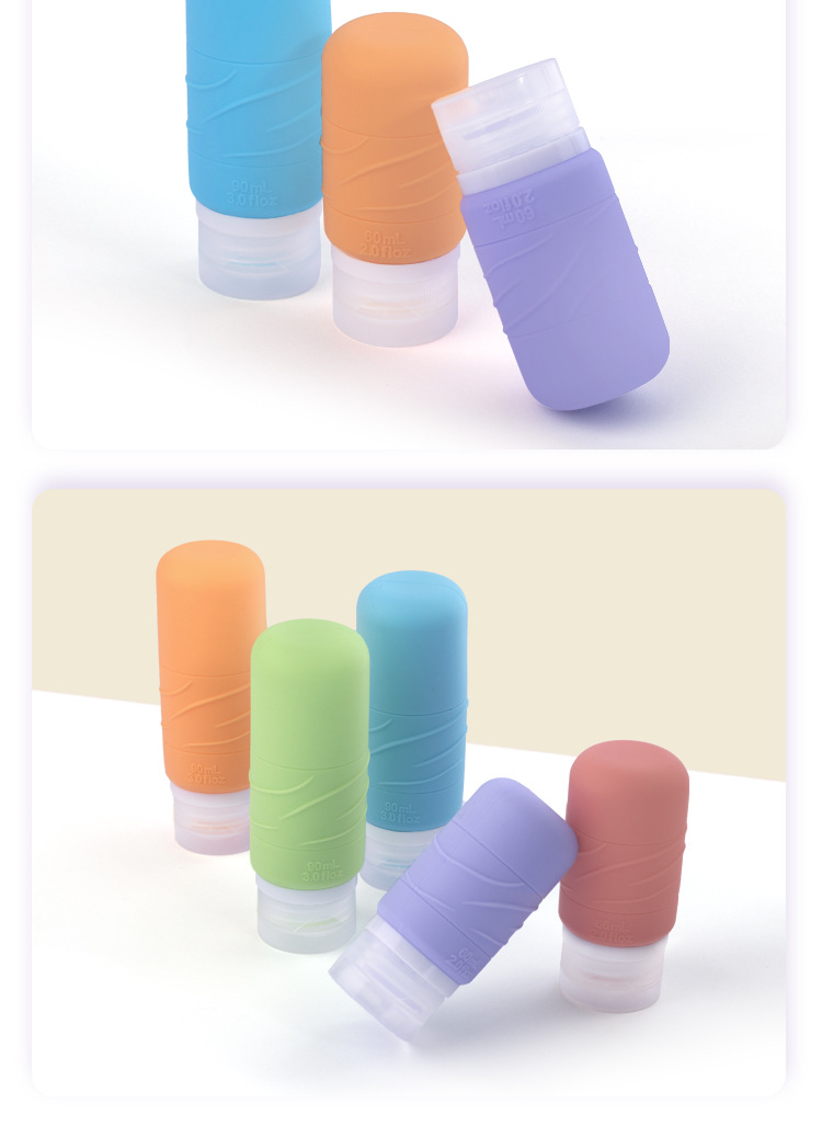 Amazon cross-border silicone packaging bottle travel squeeze hydraulic bottle custom