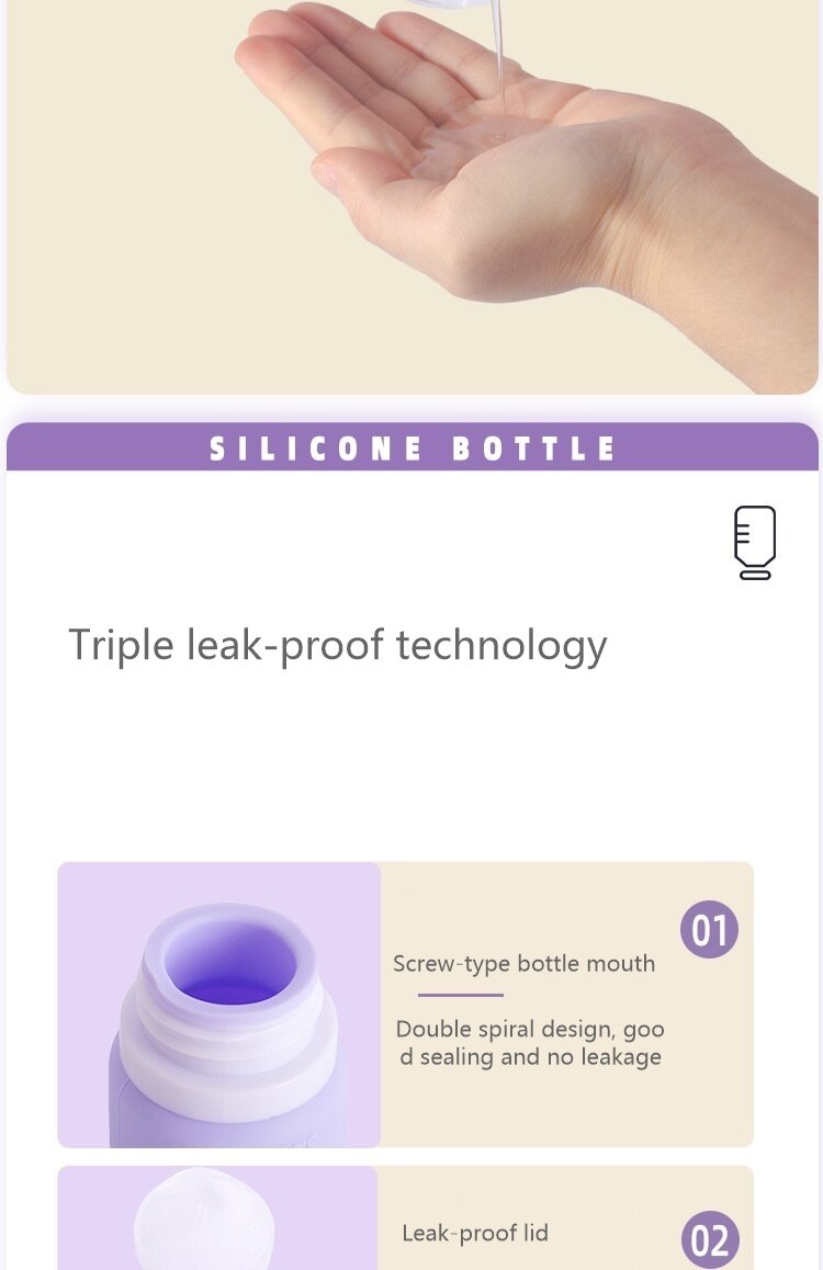 Amazon cross-border silicone packaging bottle travel squeeze hydraulic bottle custom