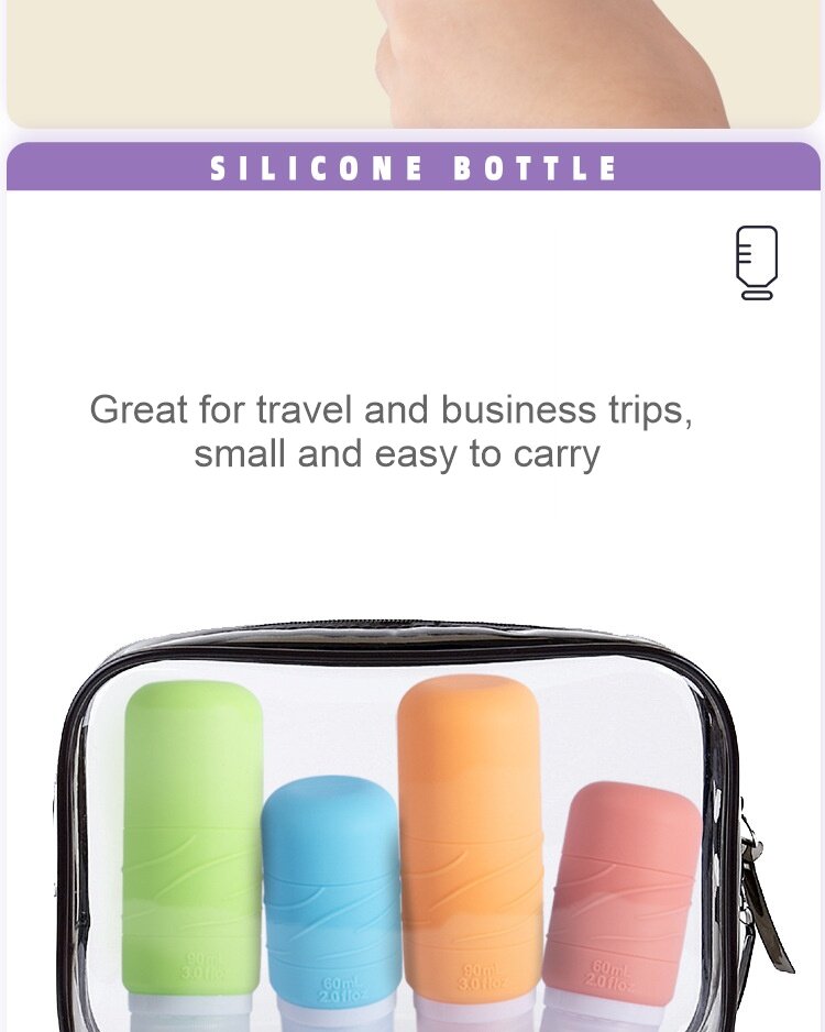 Amazon cross-border silicone packaging bottle travel squeeze hydraulic bottle custom