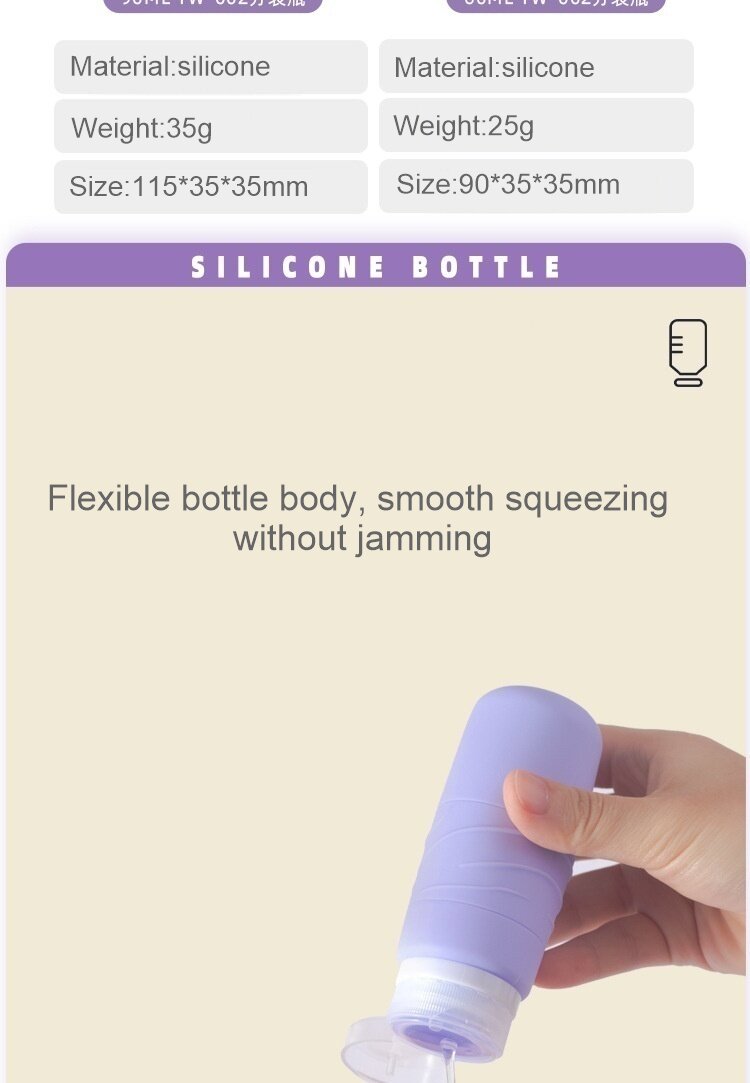 Amazon cross-border silicone packaging bottle travel squeeze hydraulic bottle custom
