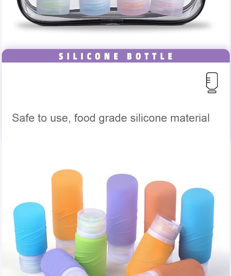 Amazon cross-border silicone packaging bottle travel squeeze hydraulic bottle custom