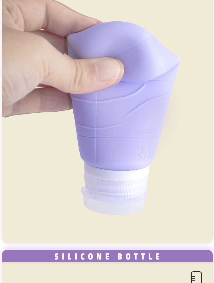 Amazon cross-border silicone packaging bottle travel squeeze hydraulic bottle custom