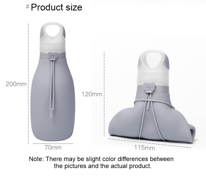 Custom large capacity collapsible water bottle, outdoor sports silicone foldable bottle