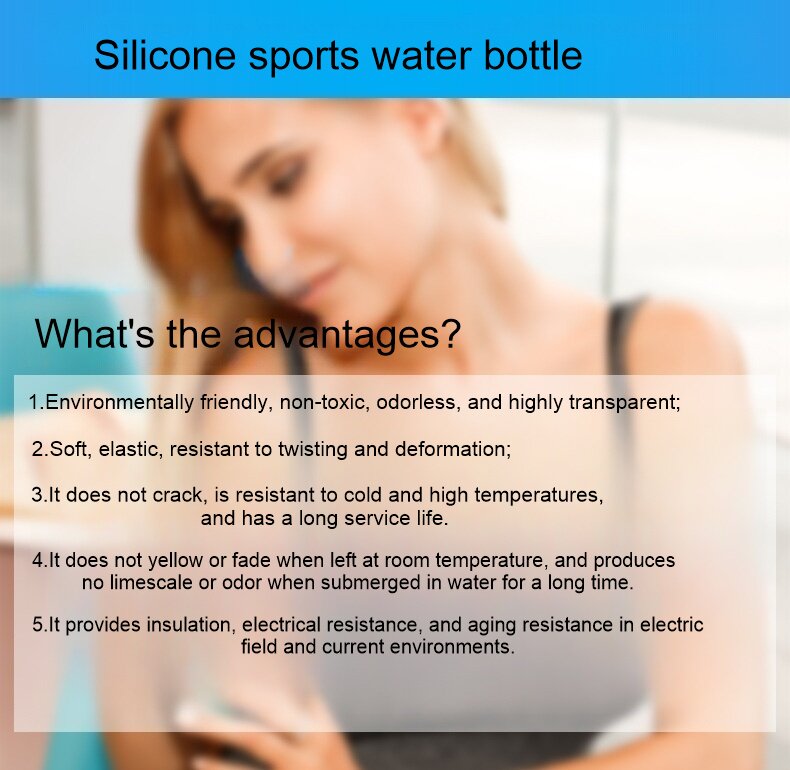 Custom large capacity collapsible water bottle, outdoor sports silicone foldable bottle