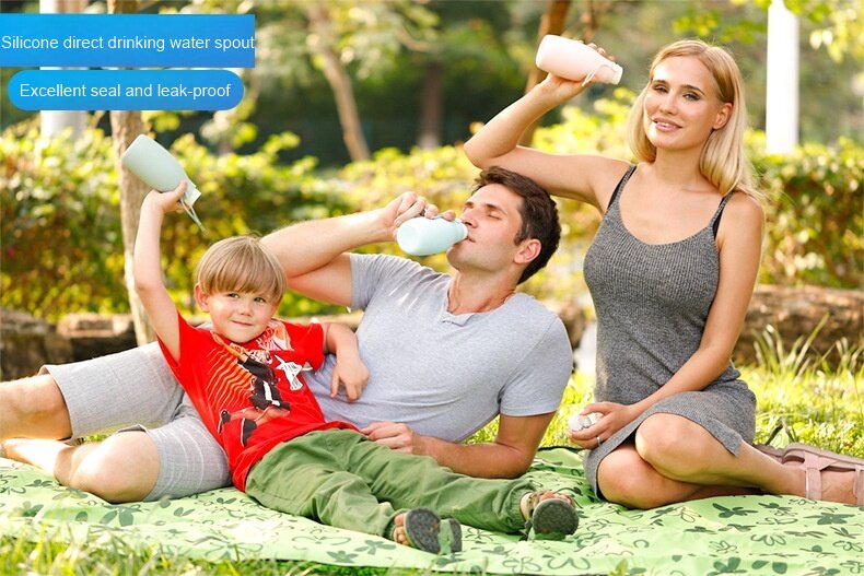 Custom large capacity collapsible water bottle, outdoor sports silicone foldable bottle