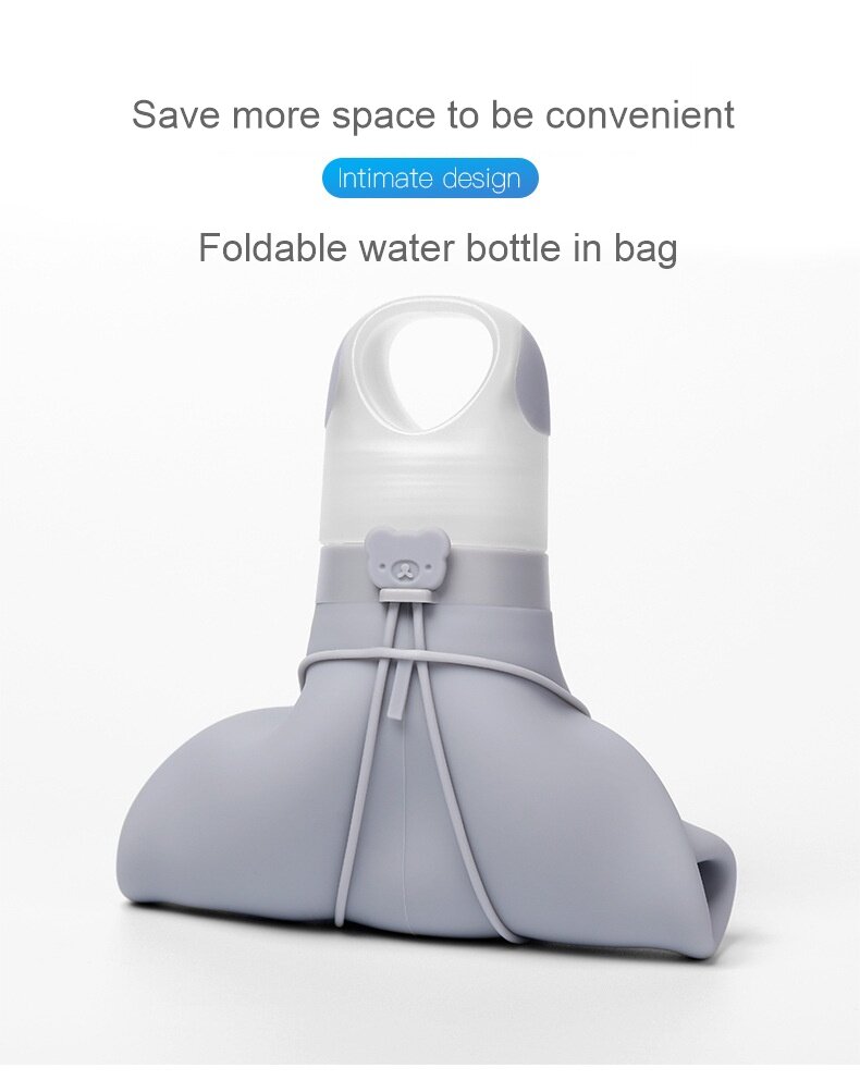 Custom large capacity collapsible water bottle, outdoor sports silicone foldable bottle