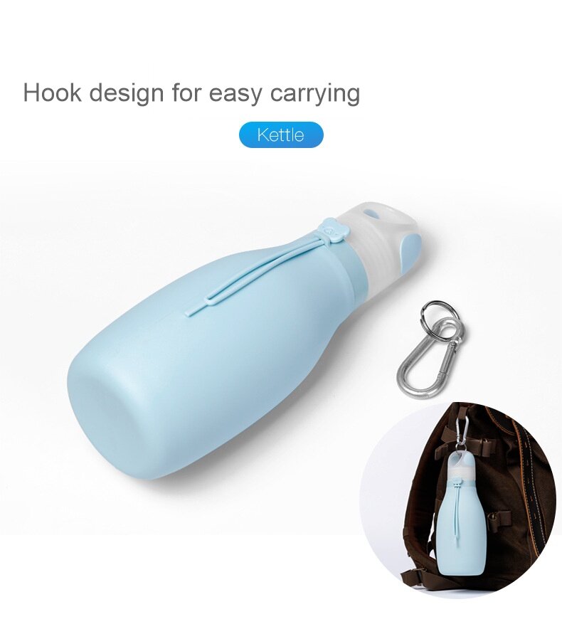 Custom large capacity collapsible water bottle, outdoor sports silicone foldable bottle