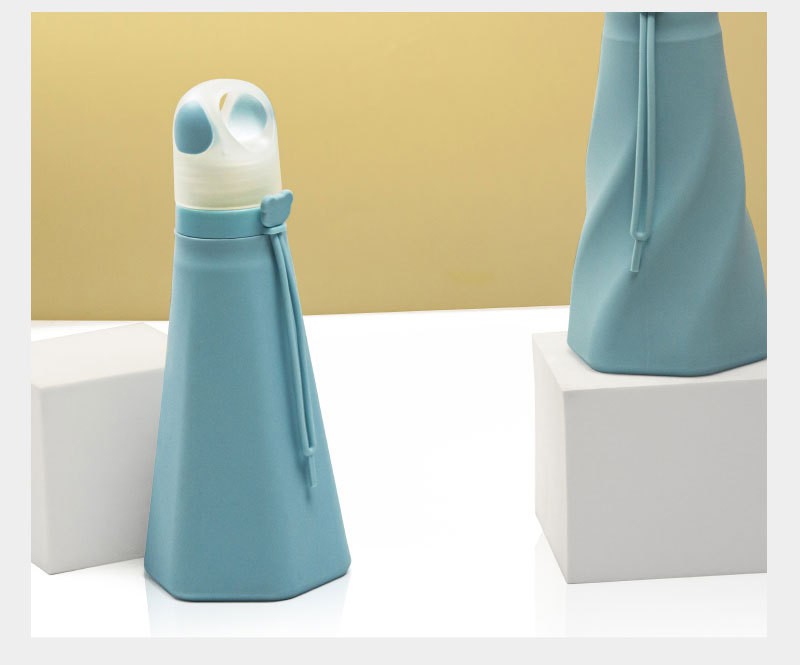 Factory wholesale sports silicone folding water bottles, outdoor sports food grade folding cups