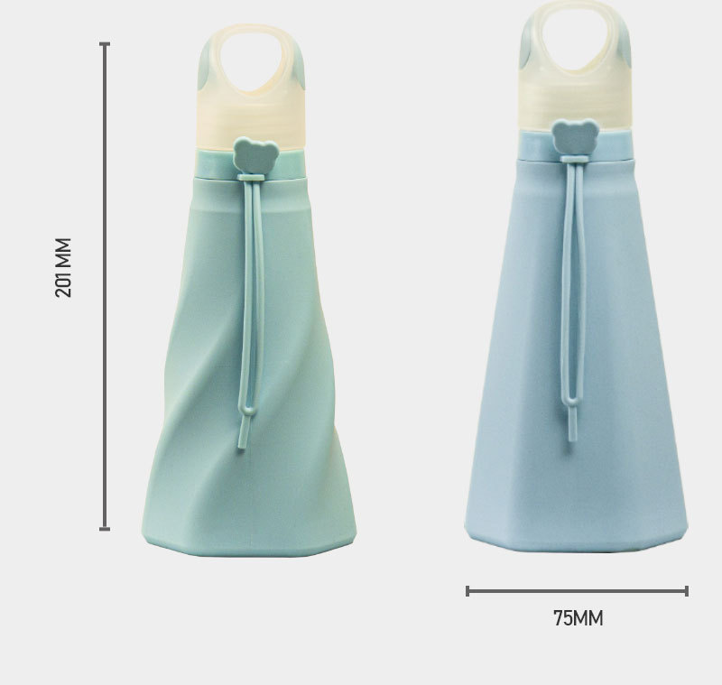 Factory wholesale sports silicone folding water bottles, outdoor sports food grade folding cups