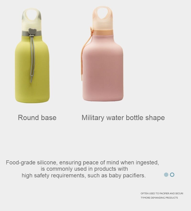 Factory wholesale sports silicone folding water bottles, outdoor sports food grade folding cups