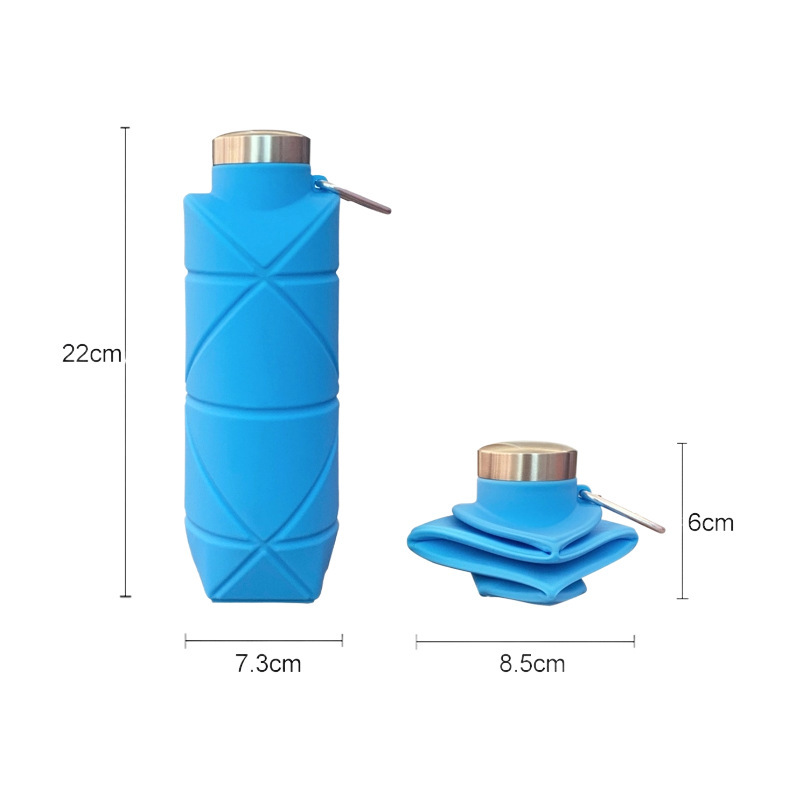 Custom Silicone Foldable, Telescopic, Portable Outdoor Travel And Sport Water Bottle