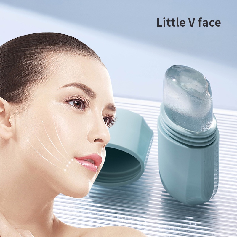 Factory For Pink cute silicone Ice Face facial beauty device with ice compress massage rollers