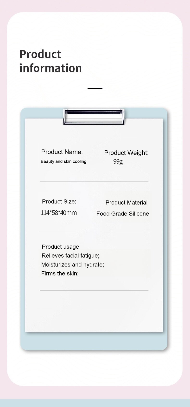 Factory For Pink cute silicone Ice Face facial beauty device with ice compress massage rollers