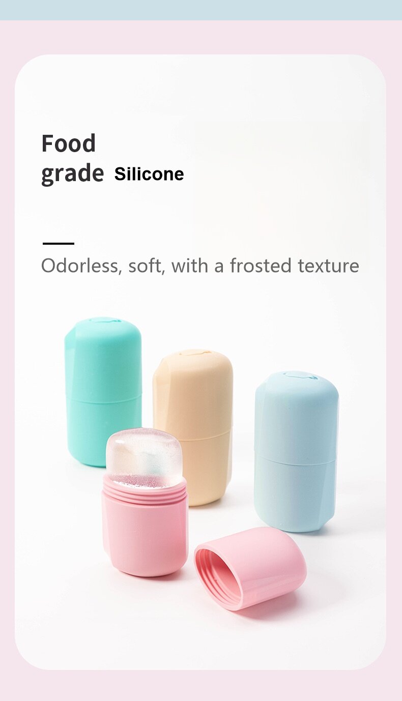 Factory For Pink cute silicone Ice Face facial beauty device with ice compress massage rollers