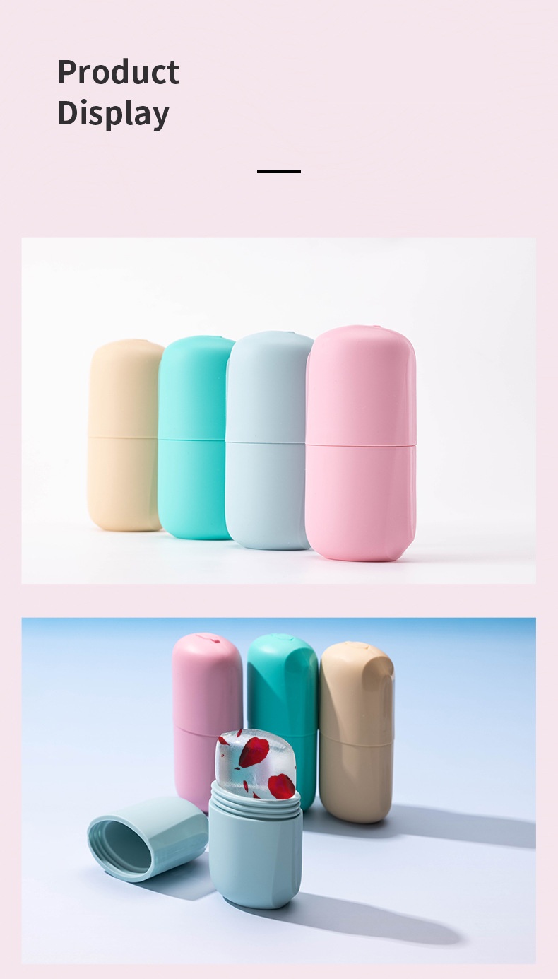Factory For Pink cute silicone Ice Face facial beauty device with ice compress massage rollers